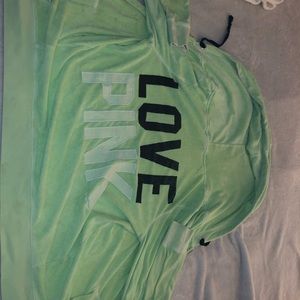 PINK Zip up terry cloth